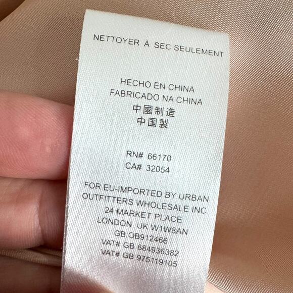 Free People Apricot Kate Faux Fur Double Breasted Overcoat Women's Size L - Picture 11 of 11